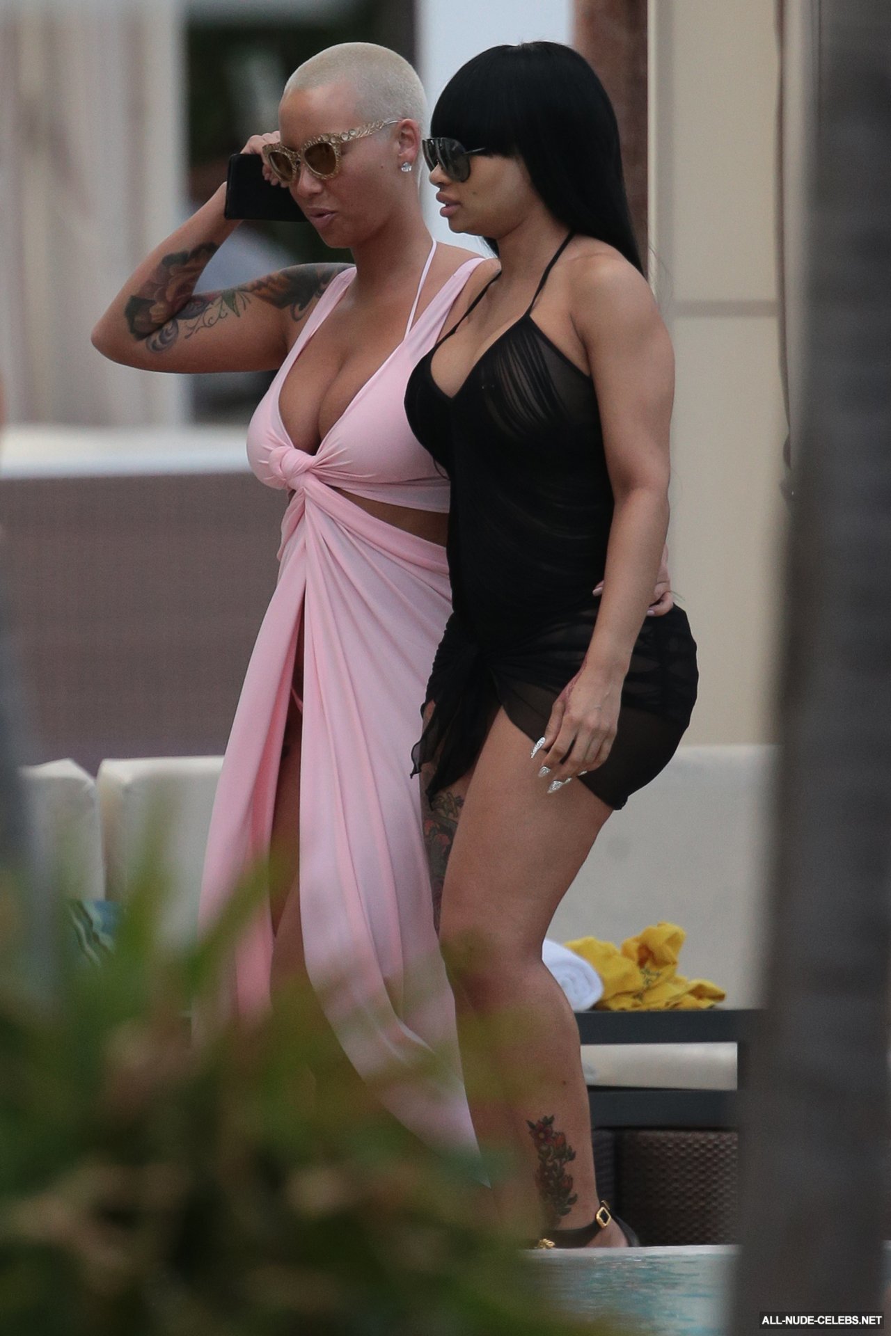 Amber Rose Blac Chyna See Through Sexy Outdoors Photos All Nude