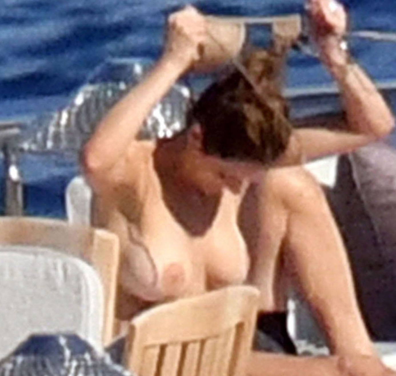 Celebrity actress Katharine McPhee nude tits during vacation and sexy linge...