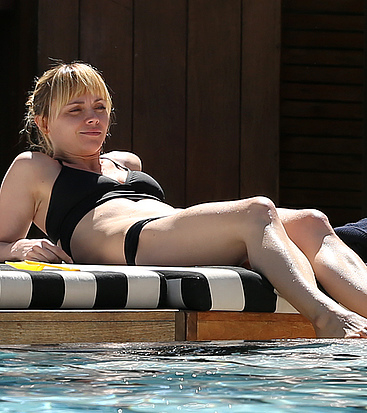Christina Ricci sunbathing topless