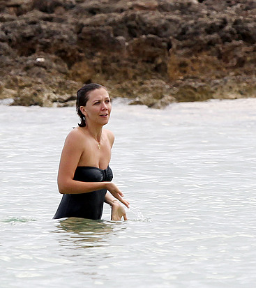 Maggie Gyllenhaal bikini beach