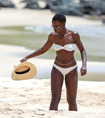 Lupita Nyong'o nudes on beach