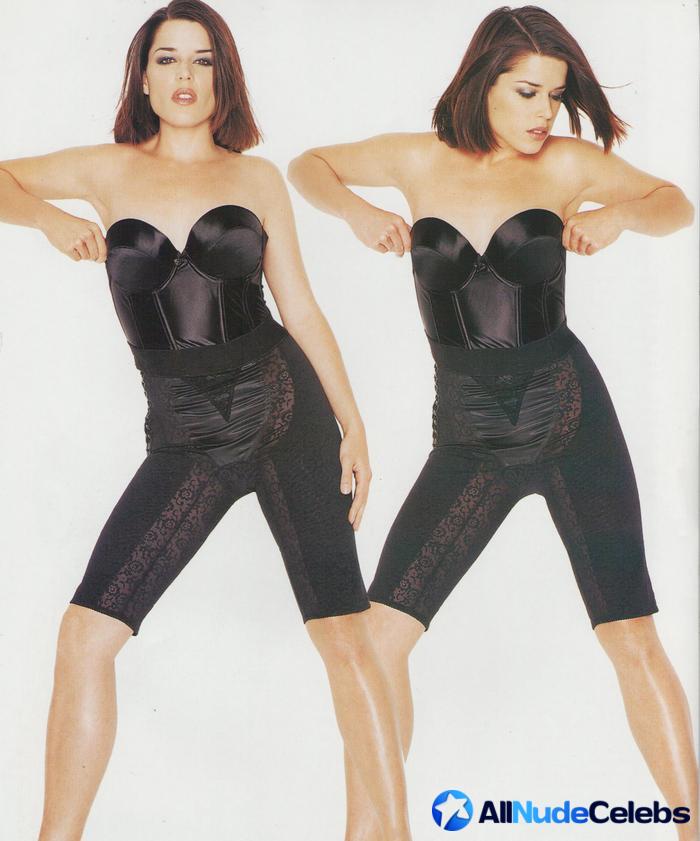 Neve Campbell sexy lingerie photoshoots.